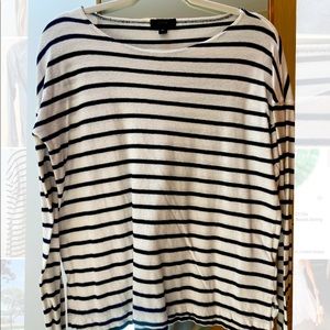 JCrew boat neck long sleeve striped top